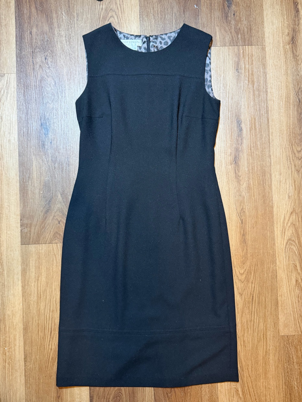 Maggy London Black Sheath Dress with Leopard Accent - Picture 4 of 4